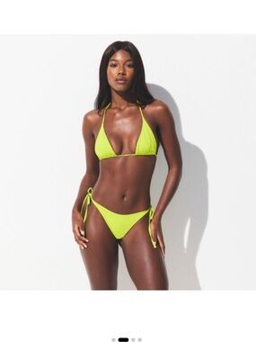 SKIMS Neon Citrus Triangle Dipped Tie Bikini SET (Set - 2 pieces) M
